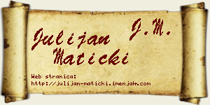 Julijan Maticki vizit kartica
